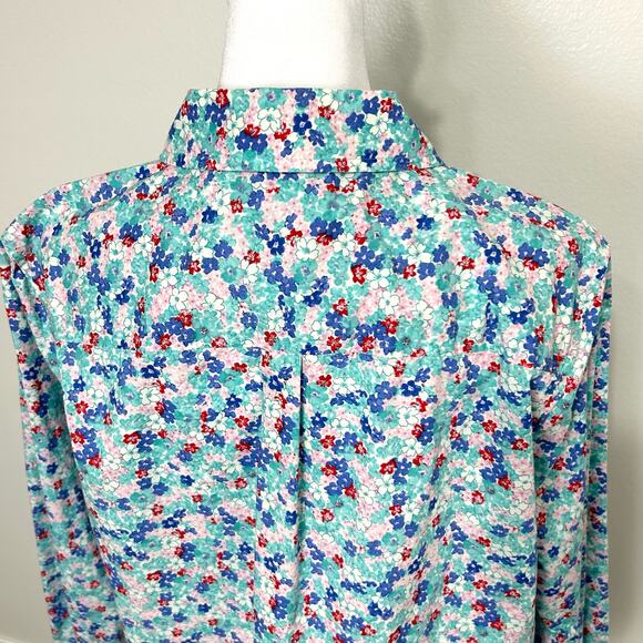 Talbots Floral Shirt Womens Size: X Lovely Ditsy Flowers Long Sleeve Button up - Picture 9 of 13